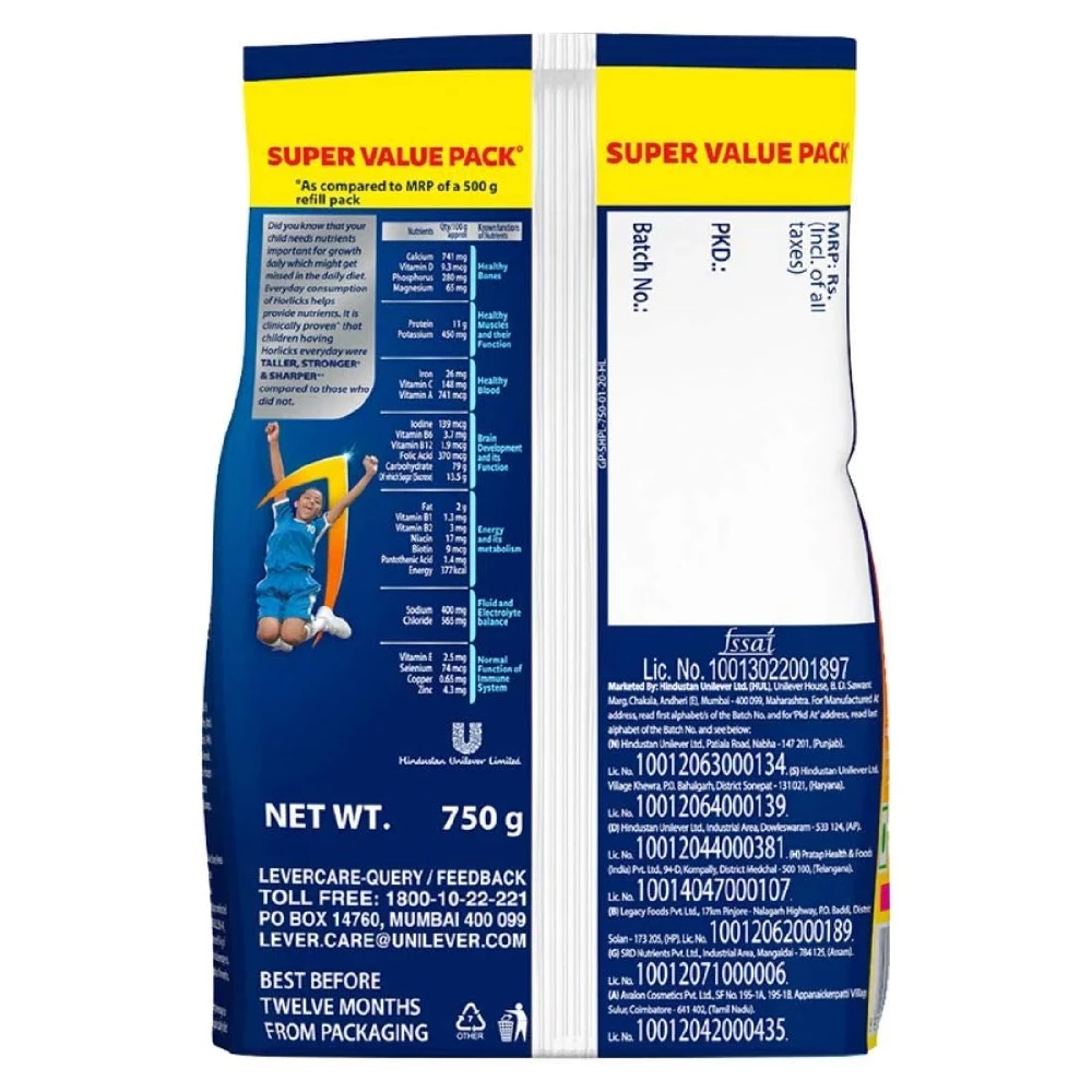 Horlicks Classic Malt, 750 g Pouch-5.webp